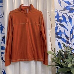 Men’s Timberland Brand Long Sleeve Pullover Shirt 1/4 Zip Orange color Size Med